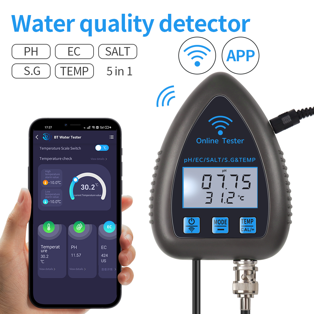 Marine Aquarium Water Analyzer - Tuya WiFi مقياس جودة المياه ،