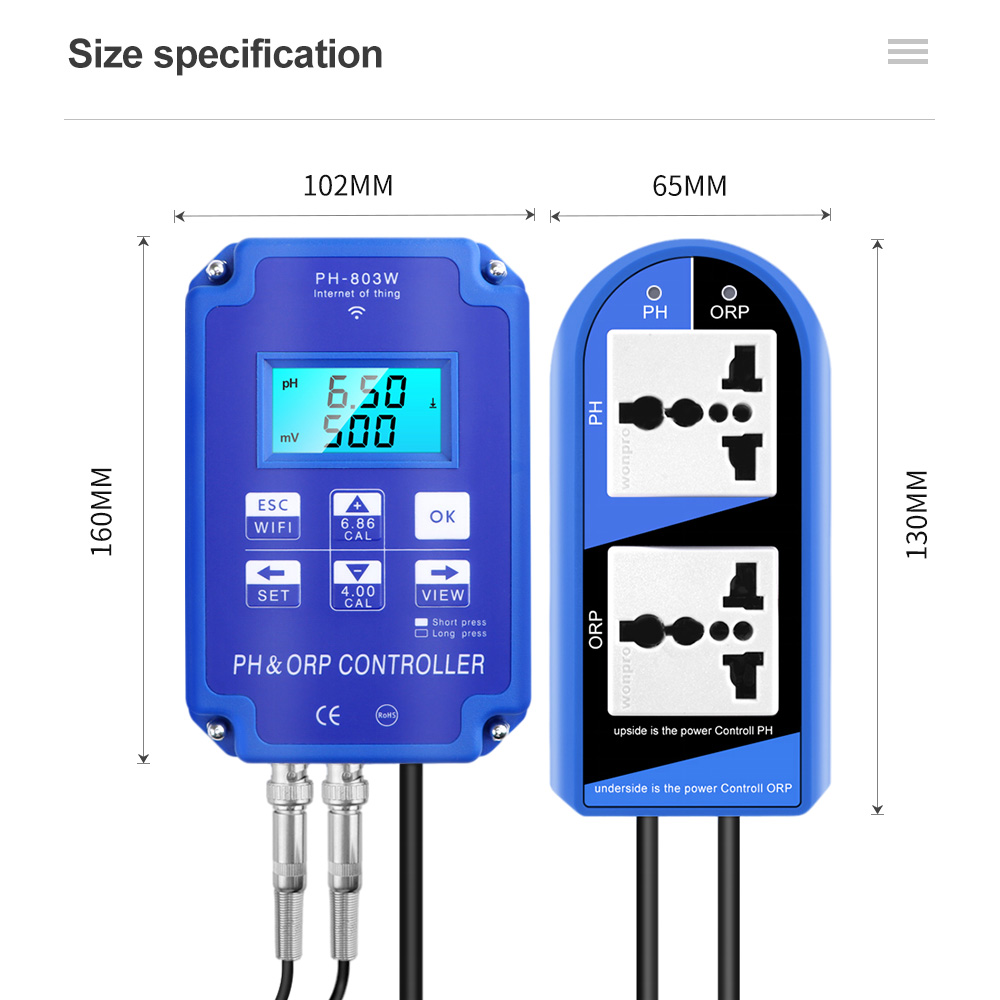2 في 1 PH ORP تحكم PH-803W BNC - مراجعة Marine Aquarium Water Analyzer وسعره