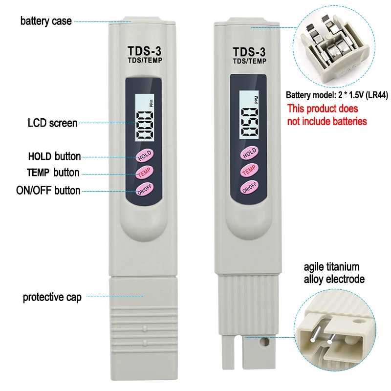 1/3 قطعة LCD المحمولة الرقمية  - مراجعة Marine Aquarium Water Analyzer وسعره