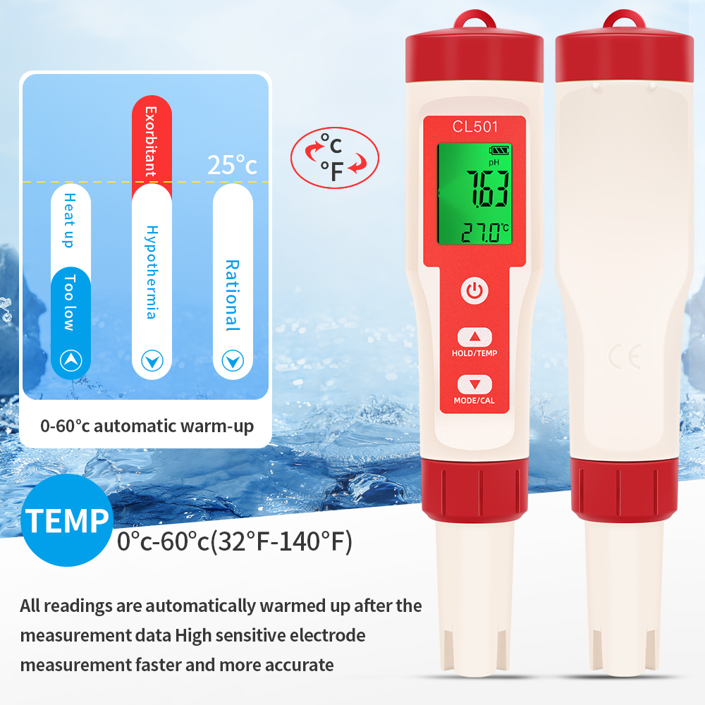 PH/CL2/H2/ORP/مقياس الحرارة كا - مراجعة Marine Aquarium Water Analyzer وسعره