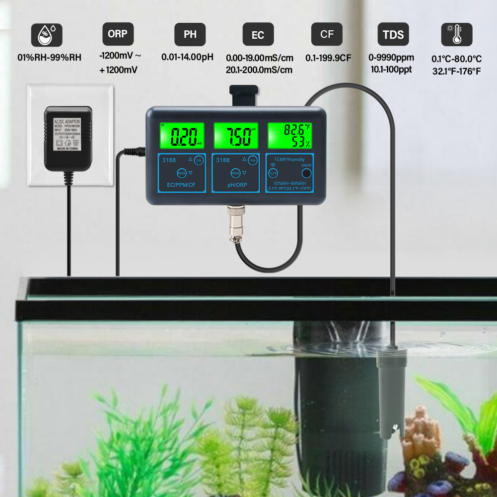 واي فاي مقياس درجة الحموضة درج - مراجعة Marine Aquarium Water Analyzer وسعره