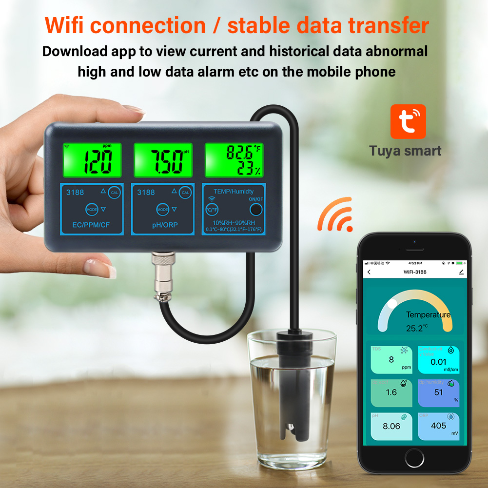 واي فاي مقياس درجة الحموضة درج - مراجعة Marine Aquarium Water Analyzer وسعره